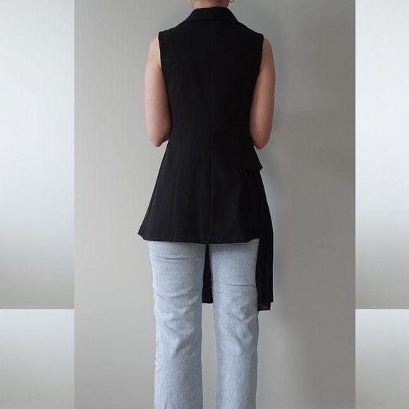 Actuel Black Double Breasted Asymmetrical Vest Size S - Picture 5 of 10